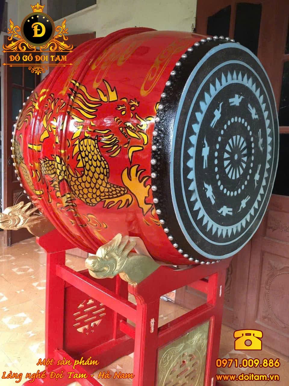 trống đình chùa vẽ rồng 100/80