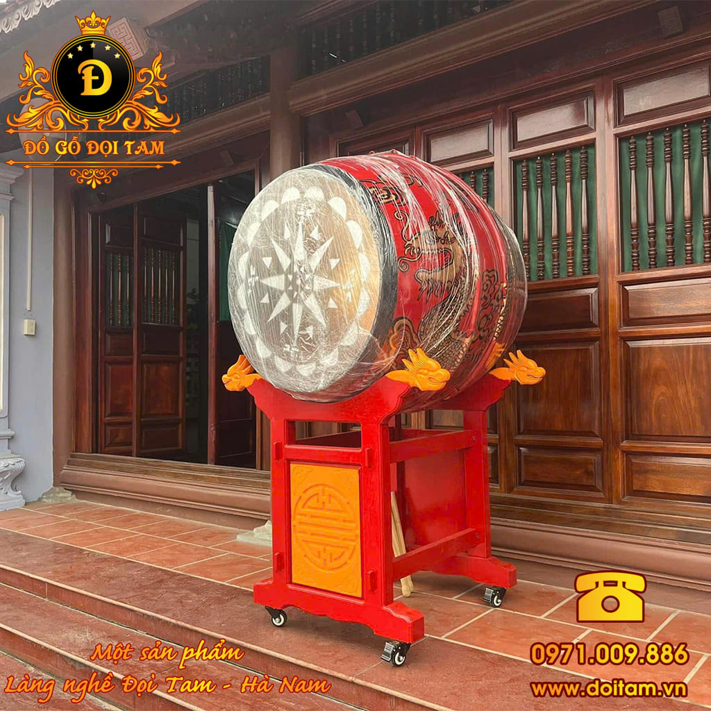 trống đình chùa vẽ rồng 100/80