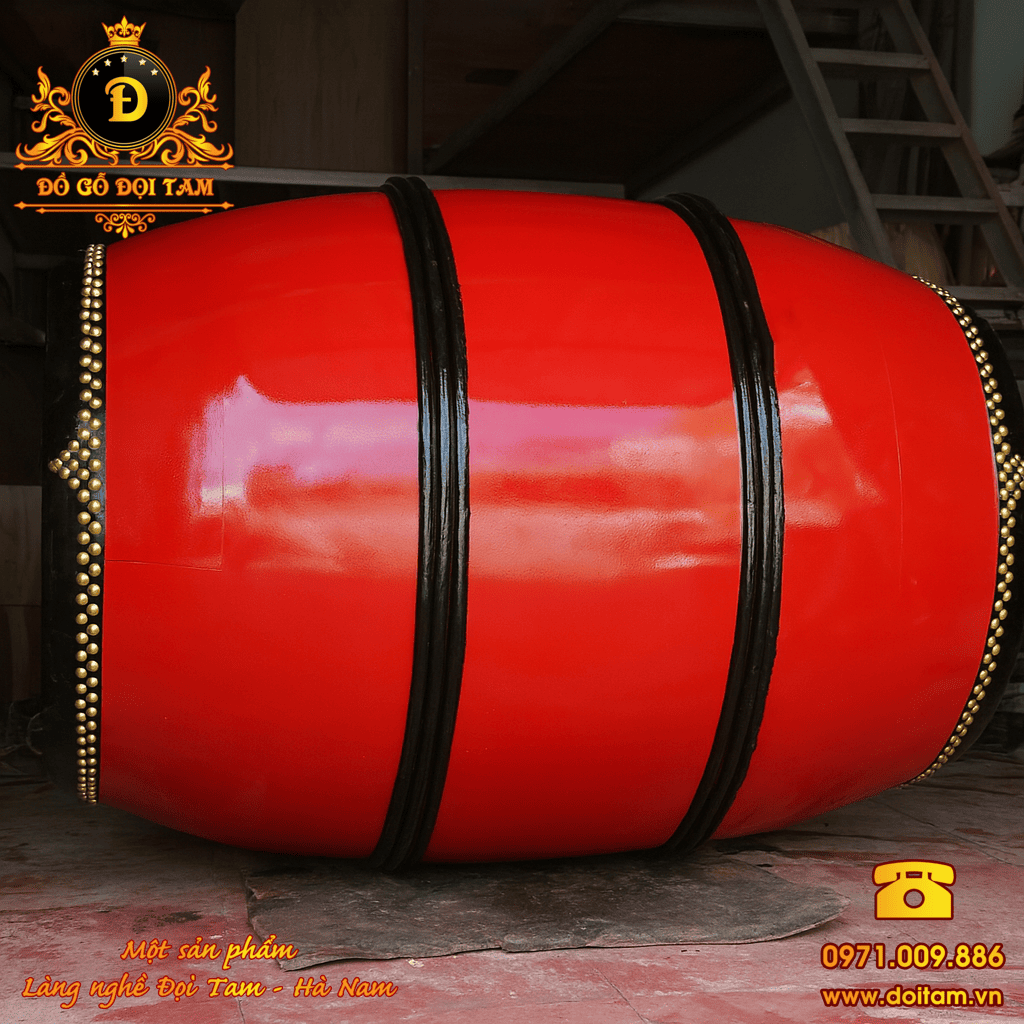 Trống Chùa Gỗ Mít 120/80 – Dáng Trống Bát Nhã Miền Nam, Âm Vang Trang Nghiêm