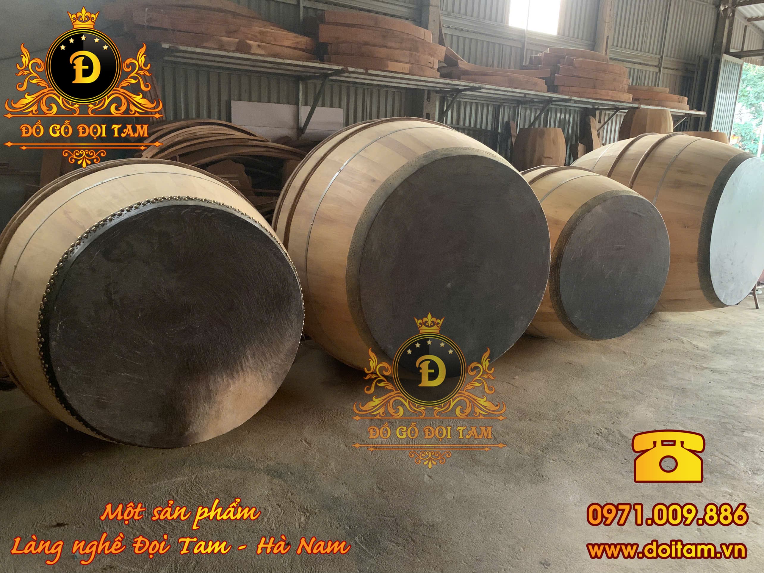 Trống hội gỗ mít da trâu 80/80 – Trống chủ dẫn nhịp cho dàn trống lễ hội