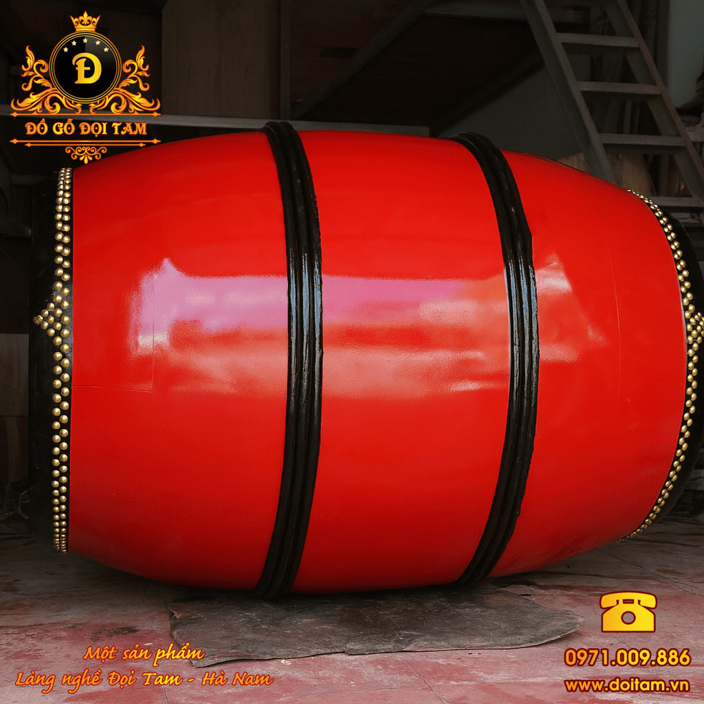 Trống Chùa Gỗ Mít 120/80 – Dáng Trống Bát Nhã Miền Nam, Âm Vang Trang Nghiêm