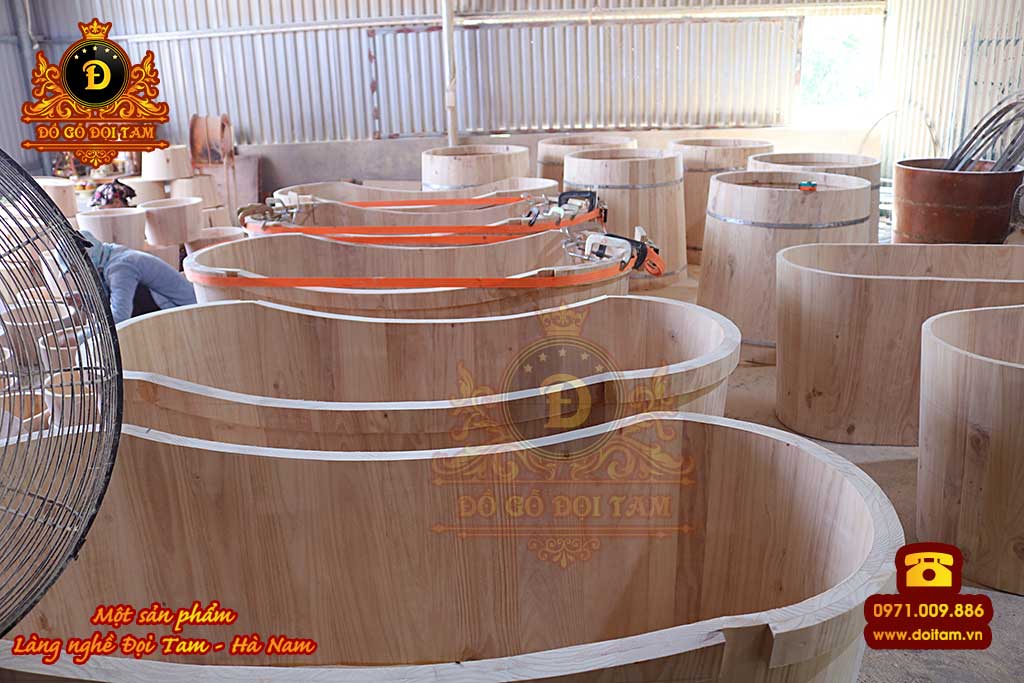 Cơ sở sản xuất bồn tắm gỗ tại Thái Bình