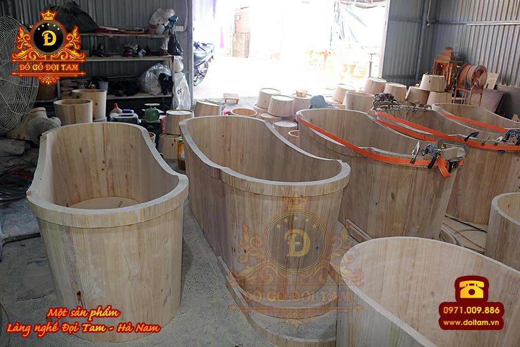 Cơ sở sản xuất bồn tắm gỗ tại Nam Định