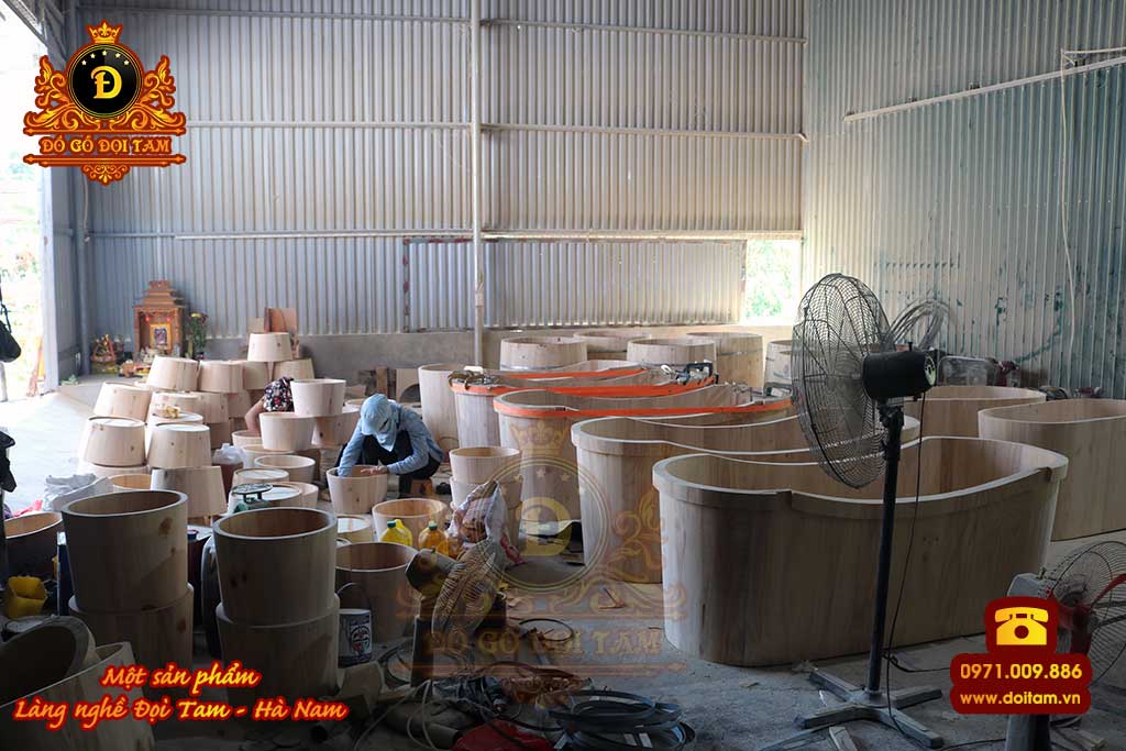 Cơ sở sản xuất bồn tắm gỗ tại Bắc Giang