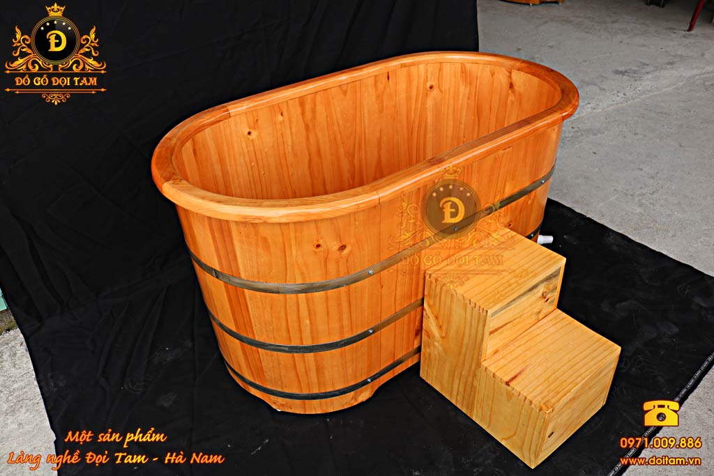 Bồn tắm nằm gỗ Thông 120 cm